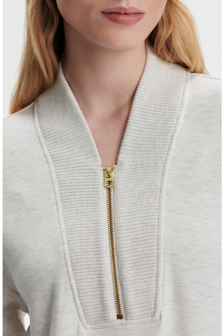 Sally Half Zip Sweatshirt, Alternate, color, IVORY MARL