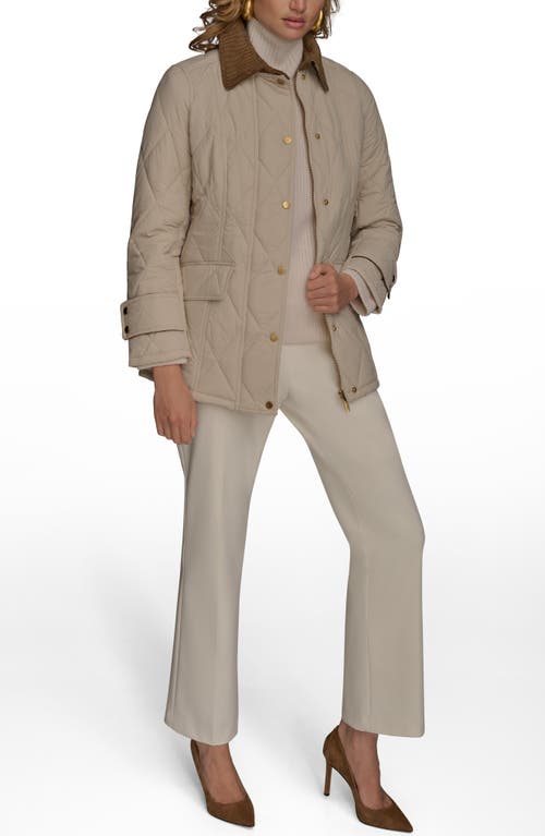 Donna Karan New York Water Resistant Quilted Barn Jacket In Neutral