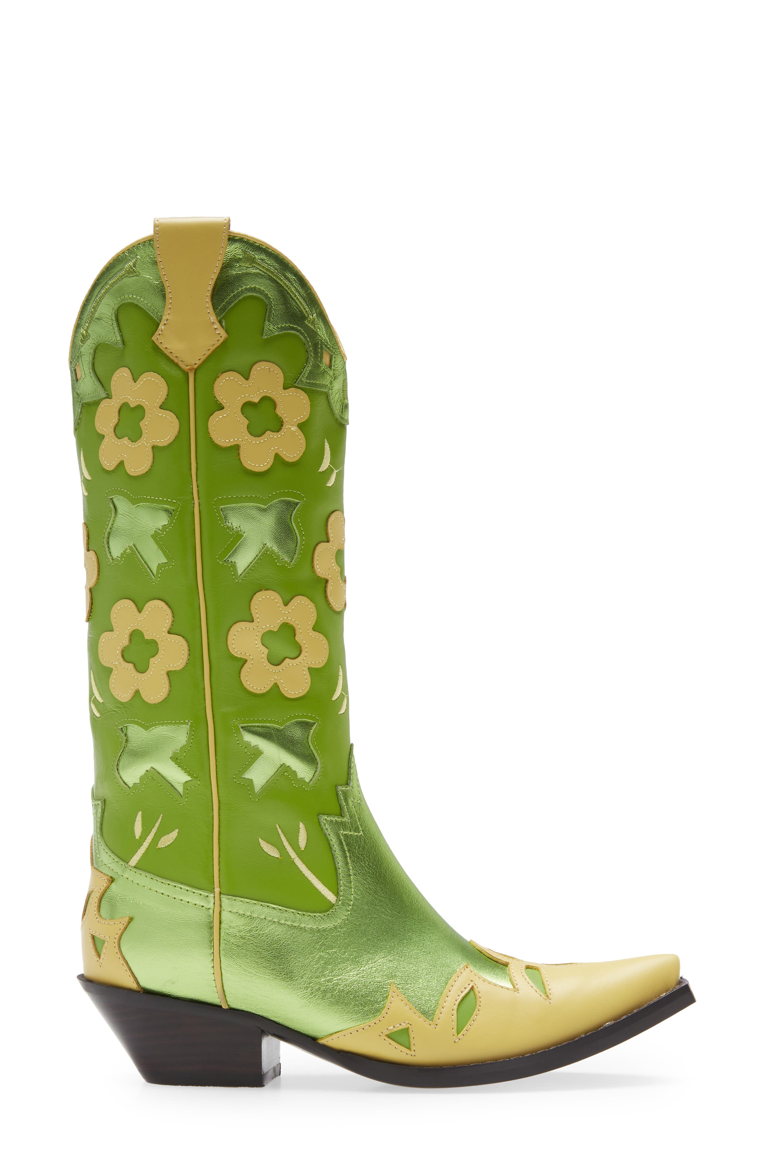 Looney Patch Western Boot, Alternate, color, GREEN