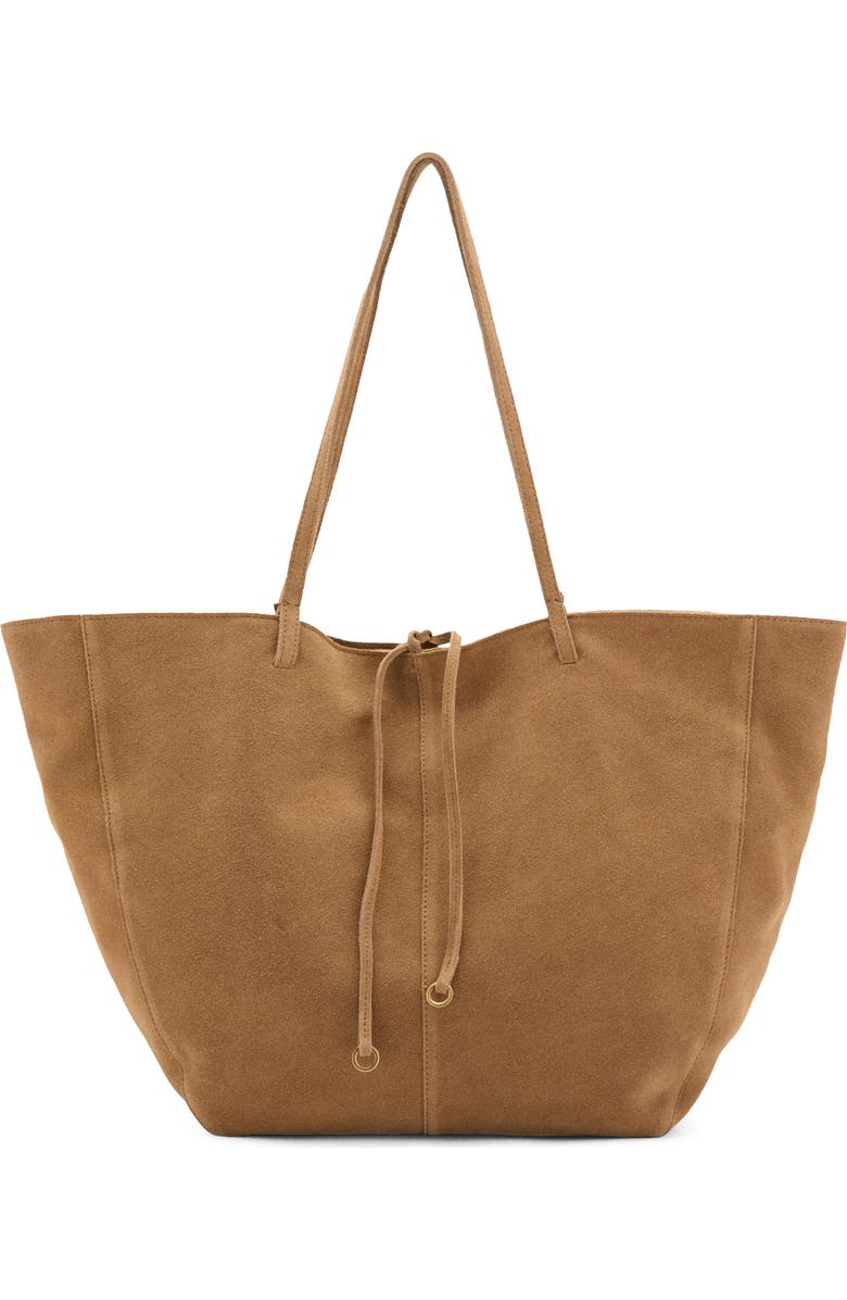 MANGO Suede Shopper Bag, Main, color, Leather