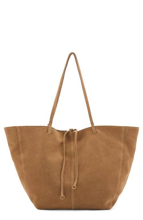 Mango Suede Shopper Bag In Brown