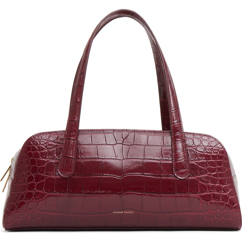 Mansur Gavriel Helios Top Handle Bag In Burgundy