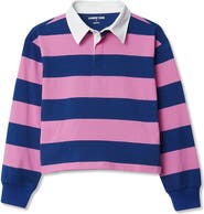 Lands' End Girls Long Sleeve Stripe Rugby Shirt