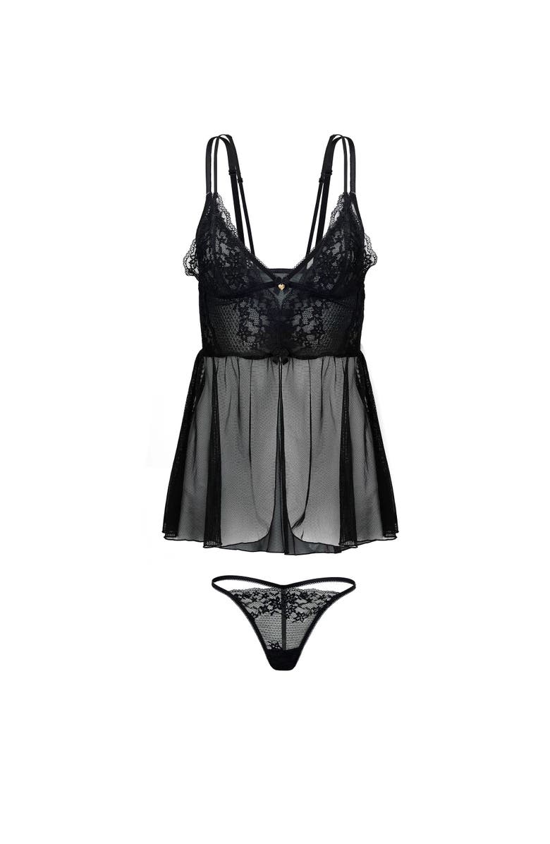 Adore Me Stevie Babydoll & G-String Set Lingerie, Alternate, color,