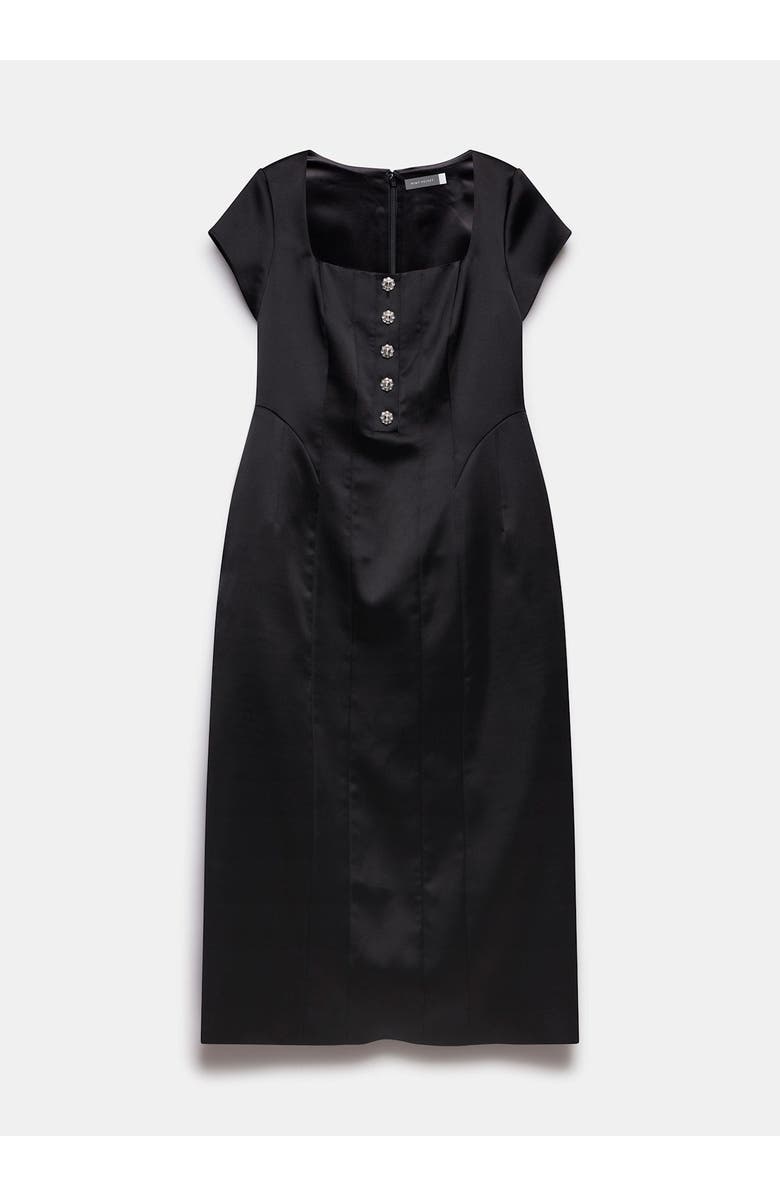 MINT VELVET Satin Midi Dress, Alternate, color, Black