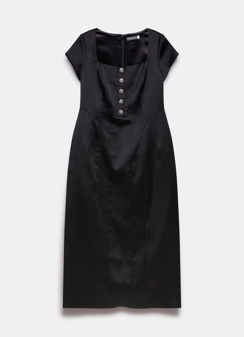 Mint Velvet Satin Midi Dress In Black