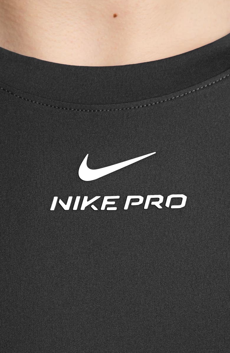 Nike Pro Dri-FIT ADV Short Sleeve Training Top, Alternate, color, Black/ White