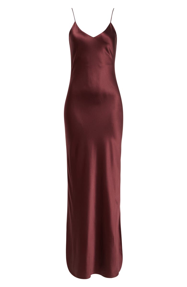 Nili Lotan Cami Silk Slipdress, Alternate, color, Claret