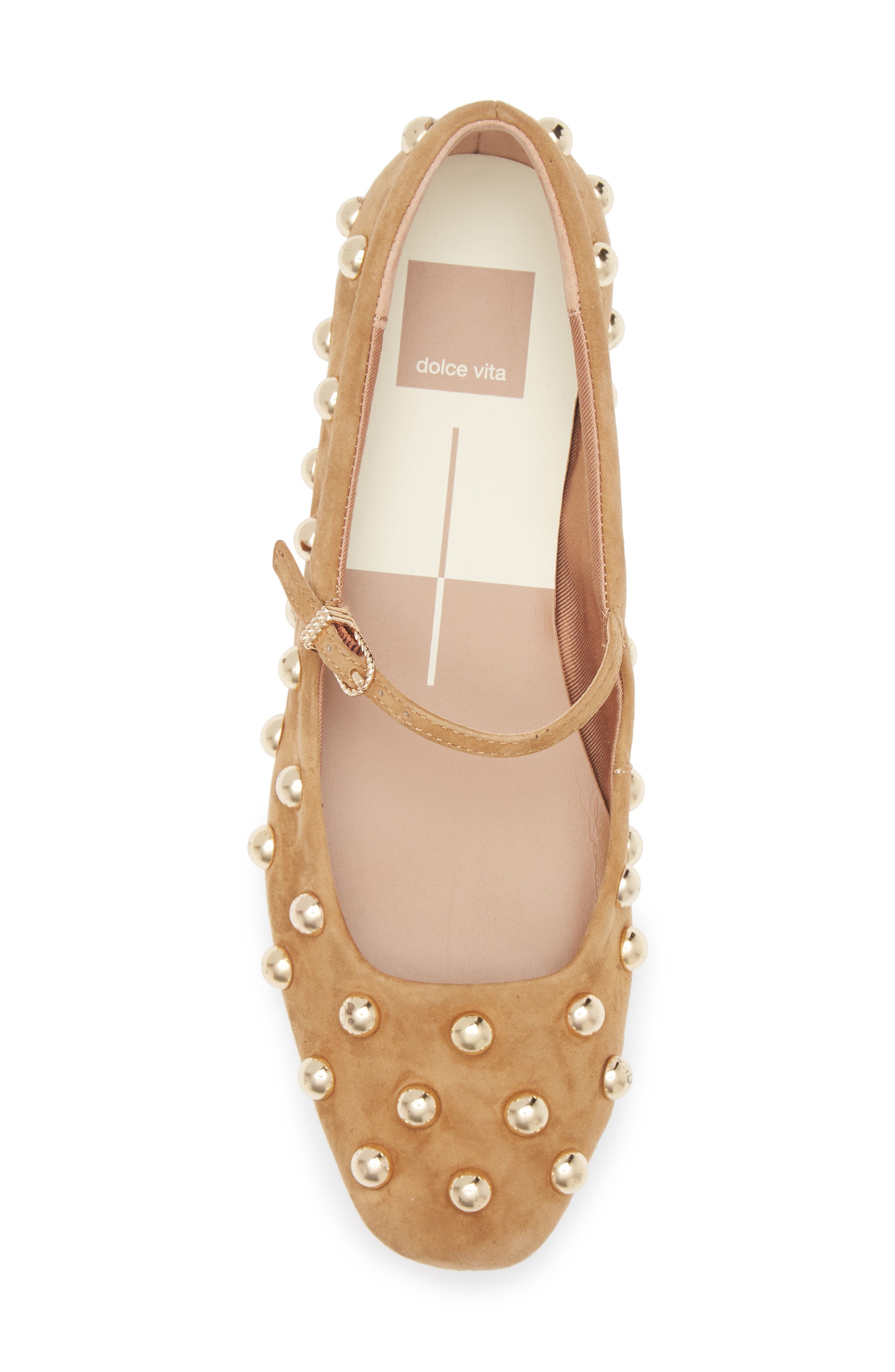 Alissa Studded Flat, Alternate, color, TAN SUEDE