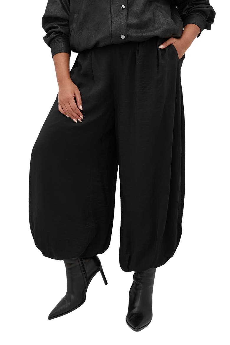 Flow Wide Leg Pleated Pants, Alternate, color, BLACK