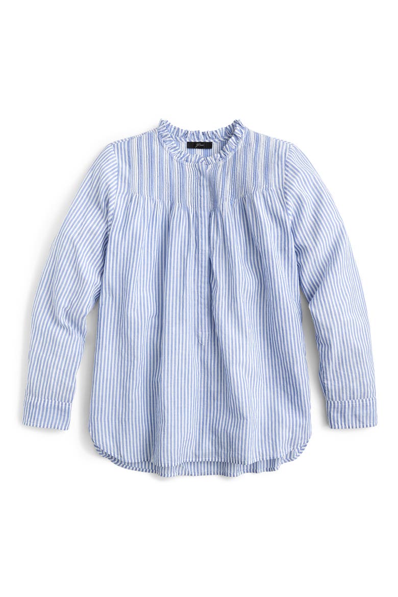 Classic Stripe Popover Shirt, Alternate, color, MISSY STRIPE SAPPHIRE