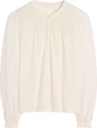 Boden Elsa Shirred Yoke Jersey Shirt