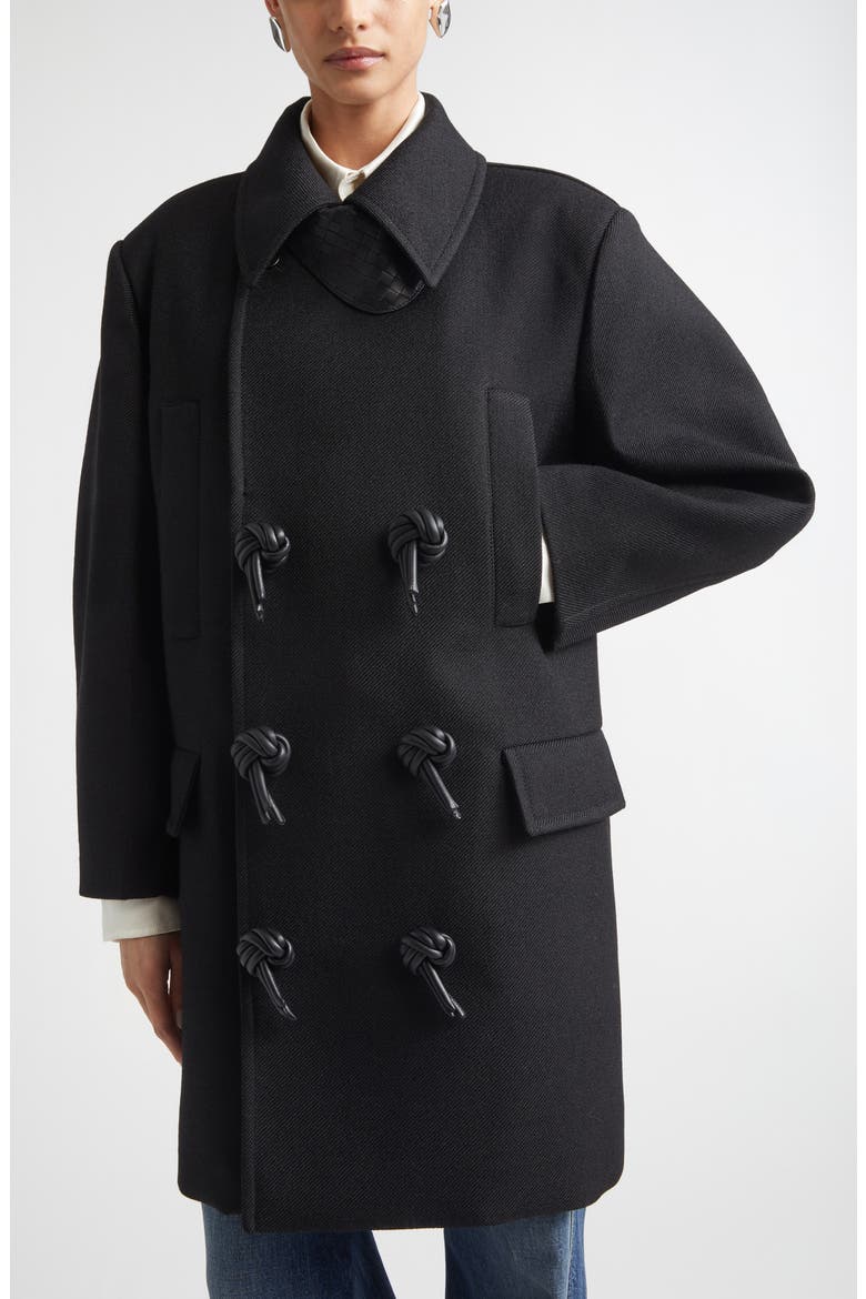 Mohair Blend Gabardine Peacoat, Alternate, color, 1010 DOUBLE BLACK