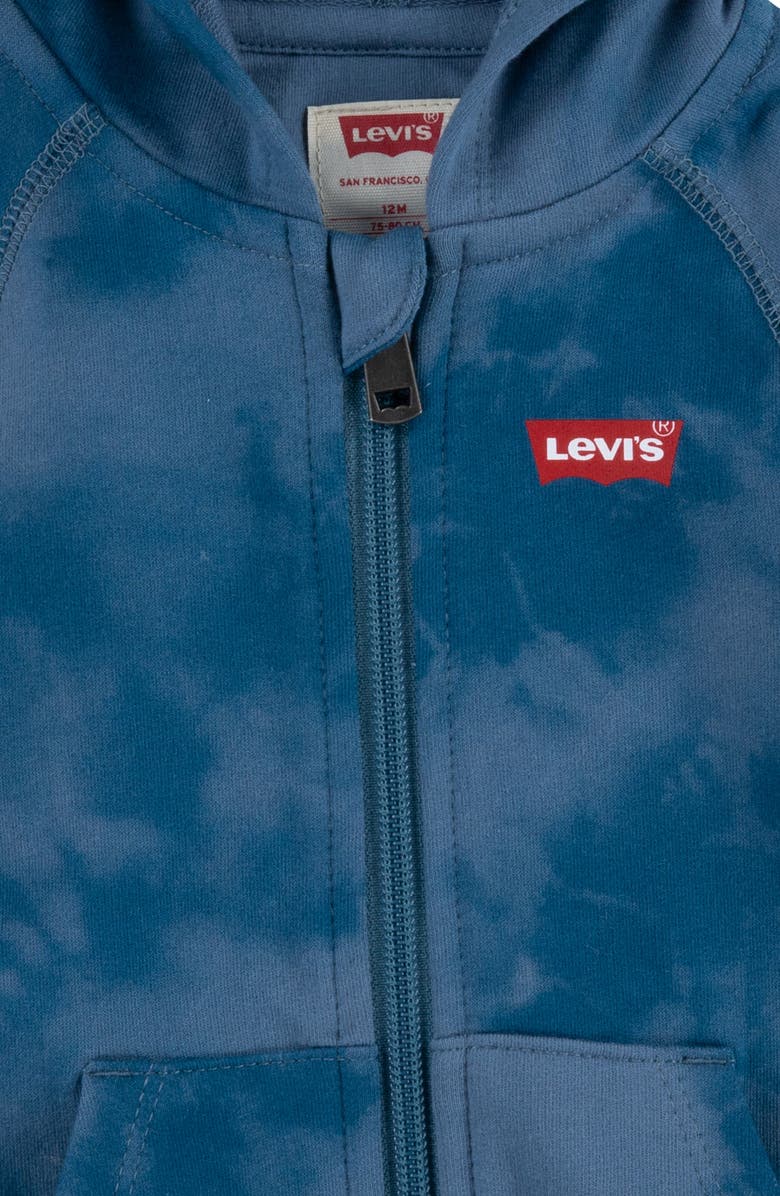 Levi's <sup>®</sup> Tie Dye Hooded Romper, Alternate, color, Aegean