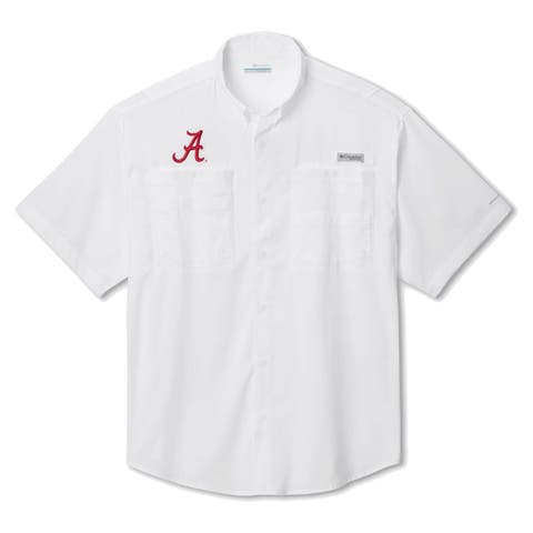 Men's Columbia  White Alabama Crimson Tide Big & Tall Tamiami Omni-Shade Button-Down Shirt