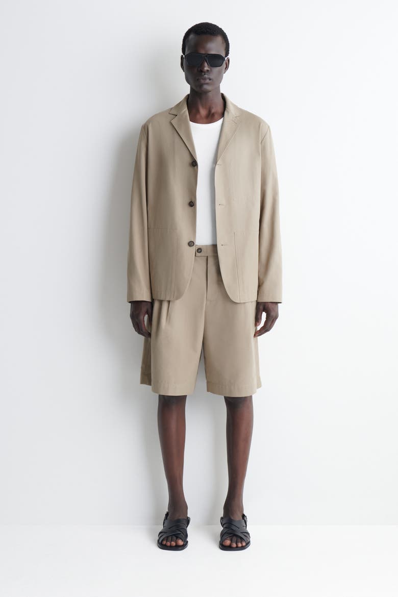 Unstructured Cotton-blend Blazer, Alternate, color, BEIGE