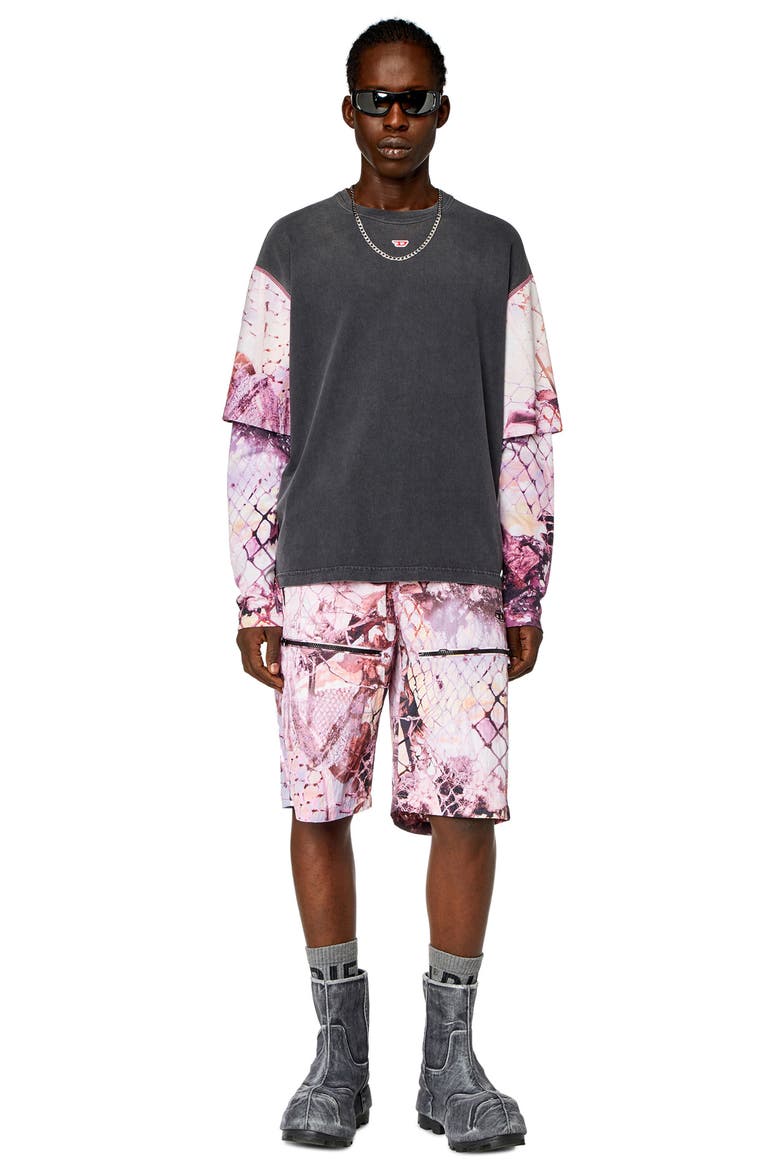 Layered Sleeve T-Shirt, Alternate, color, BLACK