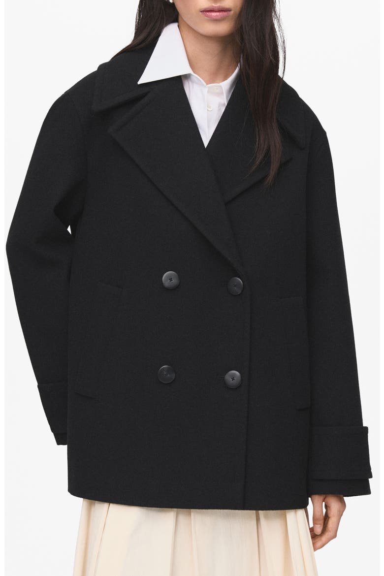 Goya Double Breasted Blazer, Main, color, BLACK