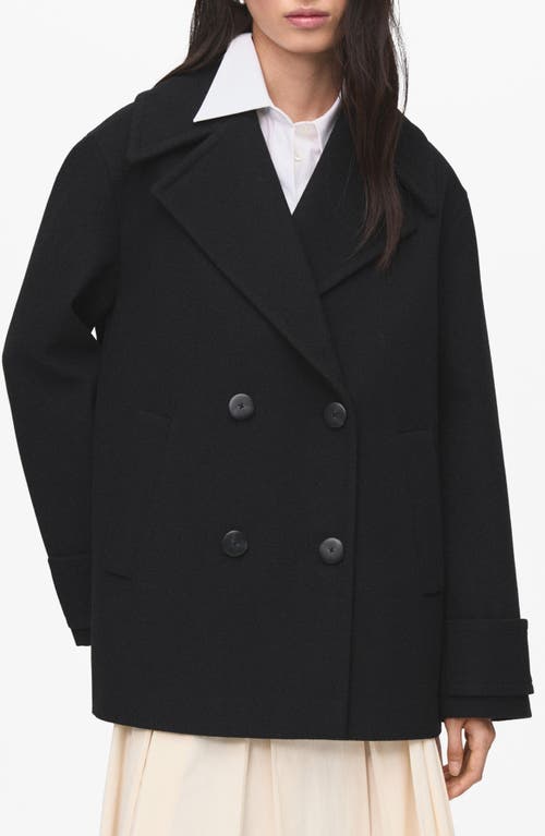 Mango Goya Double Breasted Blazer In Black