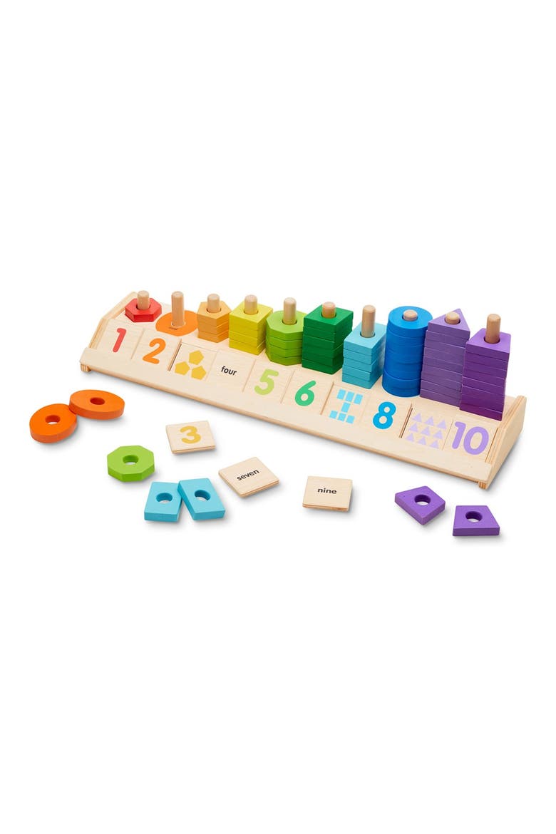 Counting Shape Stacker, Alternate, color, BROWN