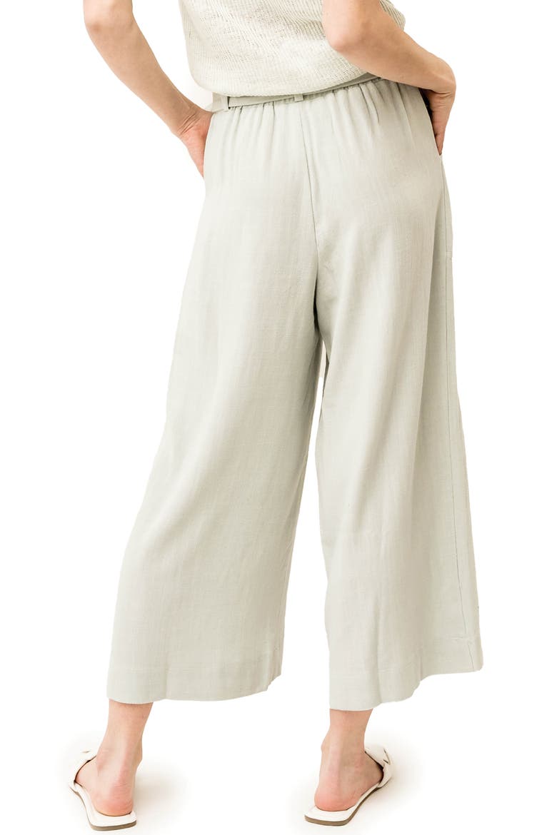 Belted Crop Wide Leg Pants, Alternate, color, SAGE EARTH