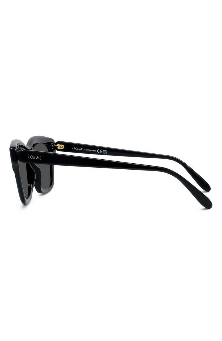 Loewe Slim 53mm Rectangular Sunglasses, Alternate, color, Shiny Black / Smoke
