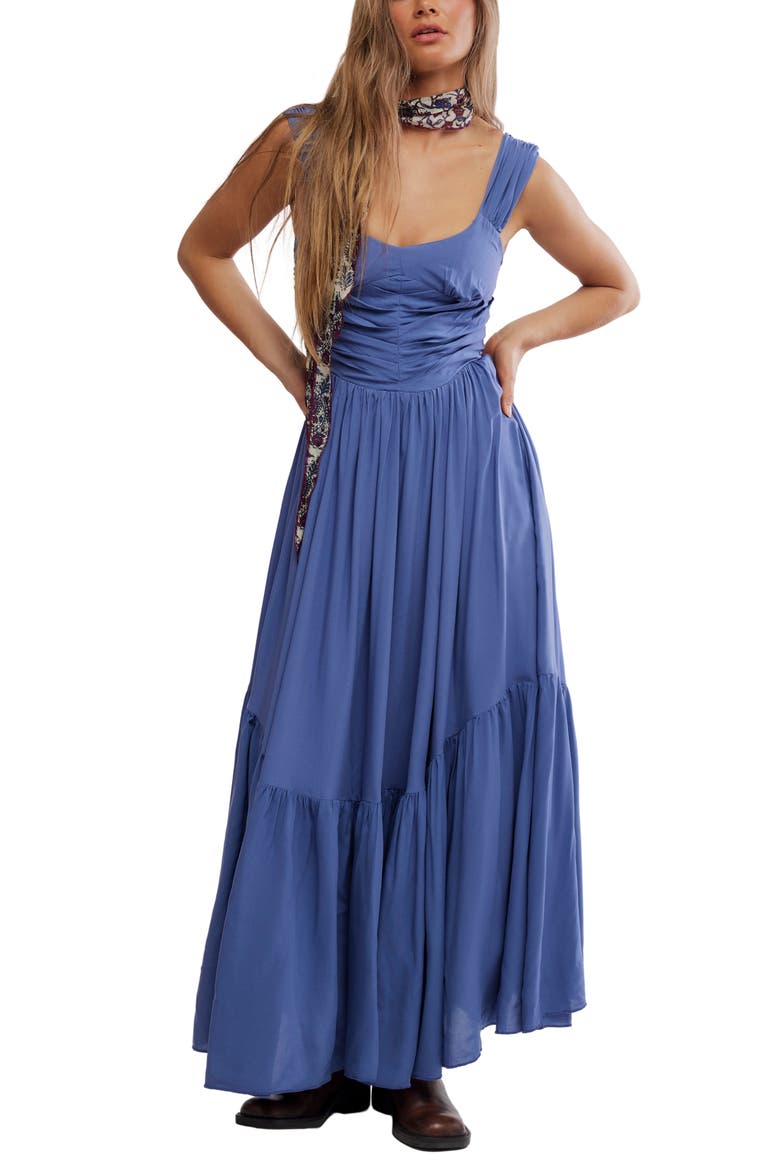 Sasha Tiered Maxi Dress, Main, color, BLUE