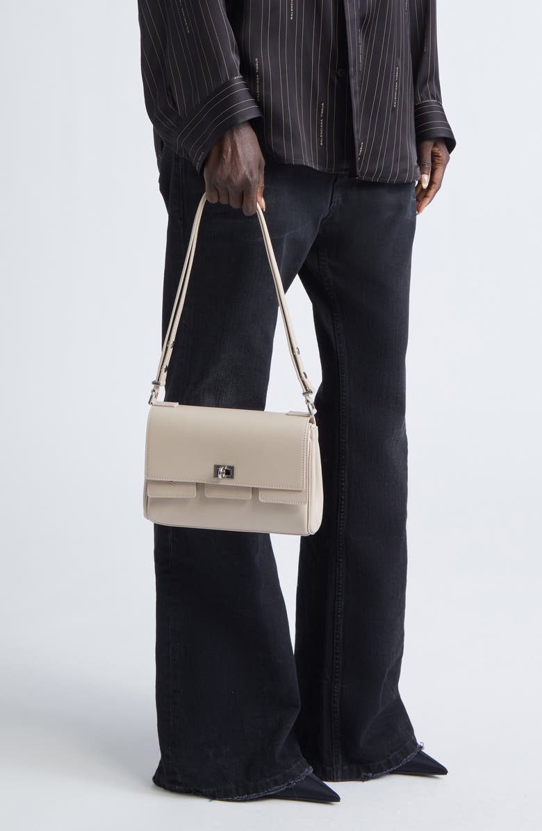 Balenciaga XS Bel Air Flap Leather Shoulder Bag, Alternate, color, 2910 Almond