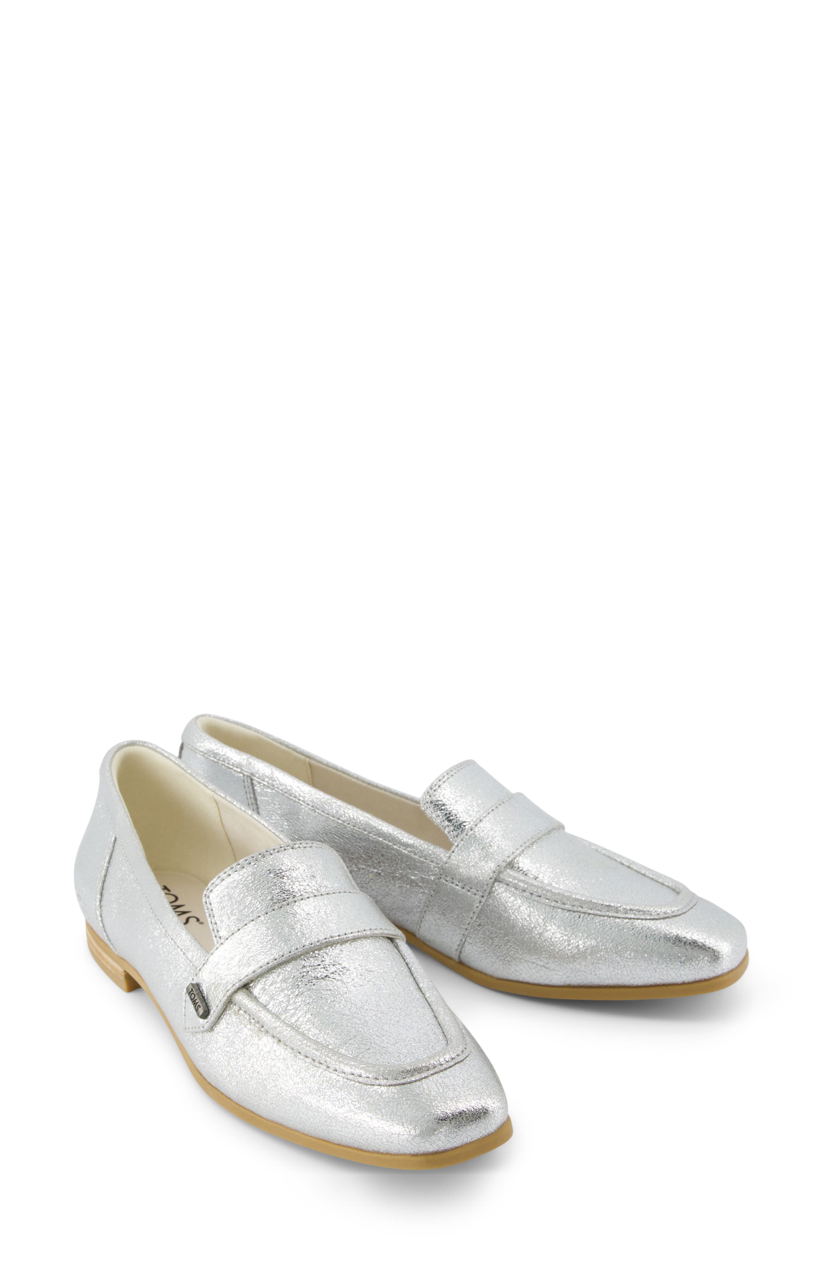 TOMS Lynette Loafer, Alternate, color, Silver