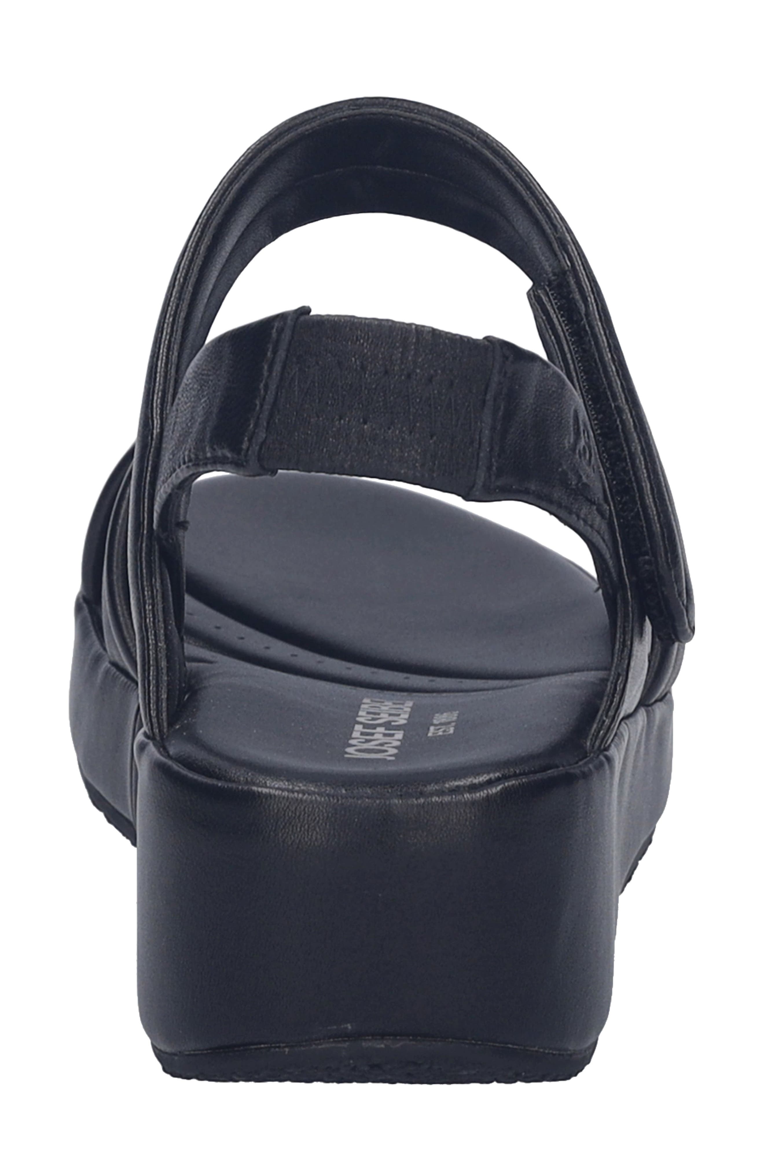 Josef Seibel Eve 04 Wedge Sandal, Alternate, color, Black