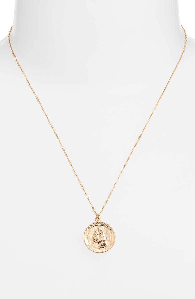 Set & Stones Saint Anthony Necklace, Alternate, color, Gold