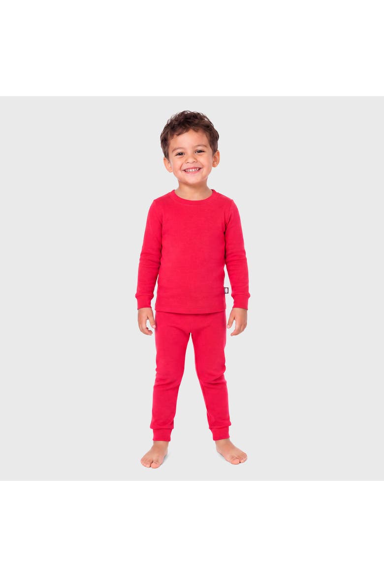Baby Unisex Soft 100% Organic Cotton Pajama Set, Alternate, color, Candy Apple