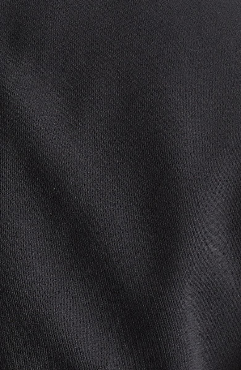 Oscar de la Renta High Slit Long Sleeve Cady Gown, Alternate, color, Black