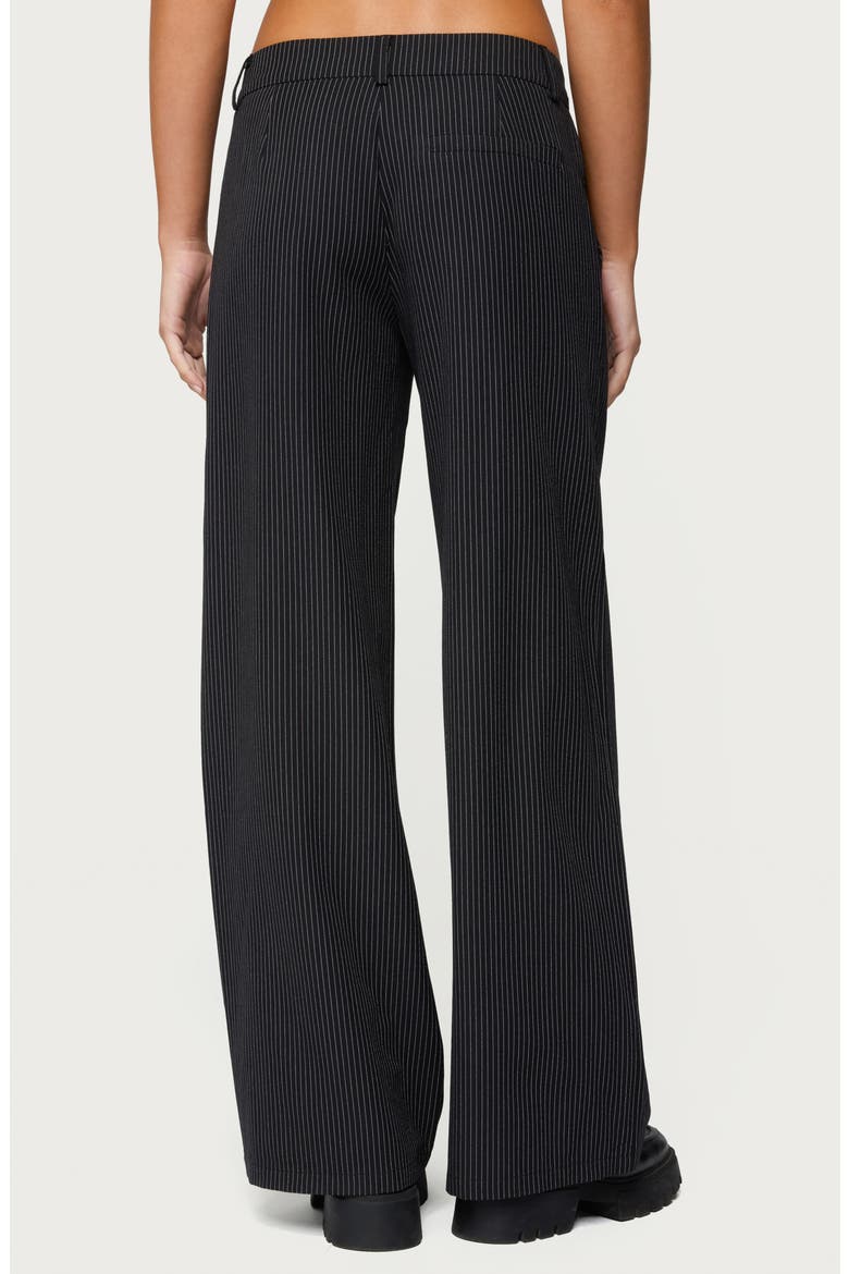 Pinstripe Low Rise Straight Leg Pants, Alternate, color, BLACK