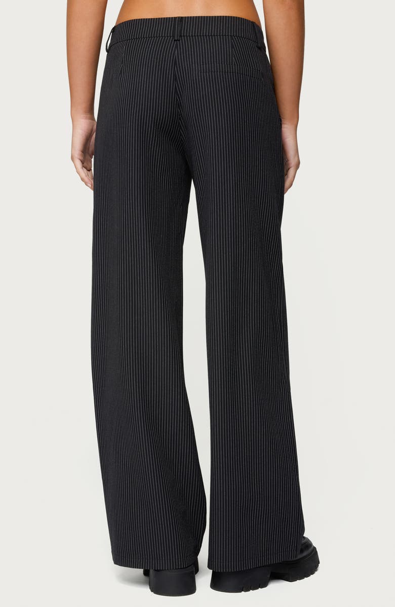 EDIKTED Pinstripe Low Rise Straight Leg Pants, Alternate, color, 