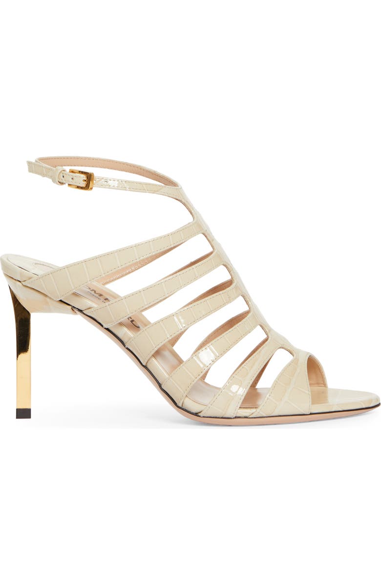 TOM FORD Croc Embossed Cage Sandal, Alternate, color,