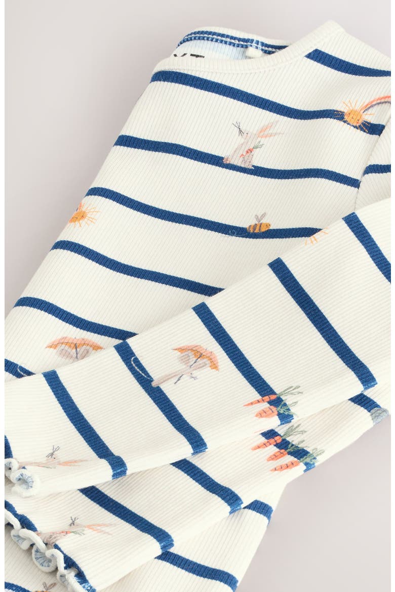 Kids' Stripe Long Sleeve Cotton T-Shirt, Alternate, color, NEUTRAL
