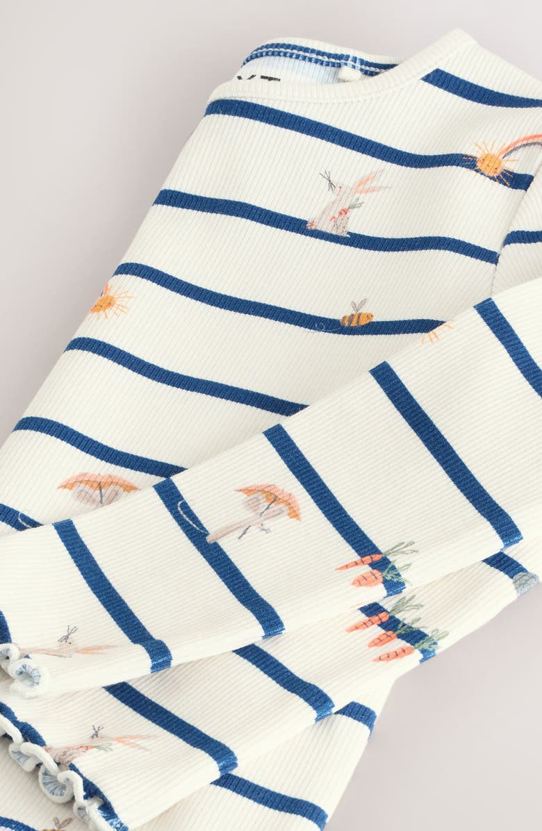 NEXT Kids' Stripe Long Sleeve Cotton T-Shirt, Alternate, color, Neutral