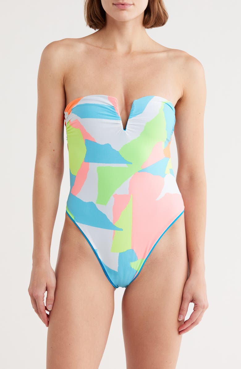 Maaji Soleil Notch Neck One-Piece Swimsuit, Alternate, color, Blue