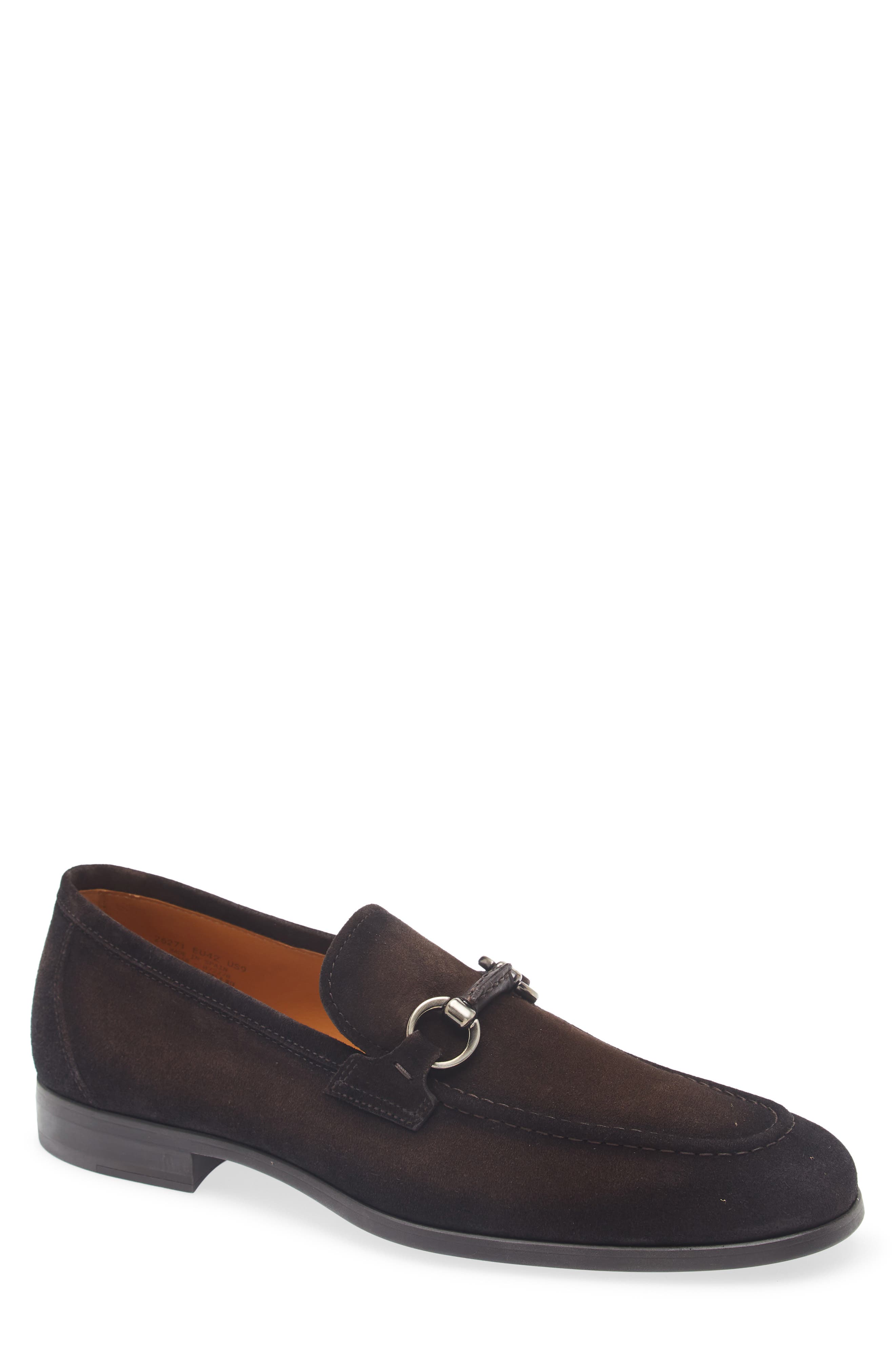 Magnanni Magico Bit Loafer, Main, color, Brown Suede
