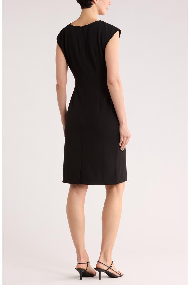 Ruched Midi Dress, Alternate, color, BLACK