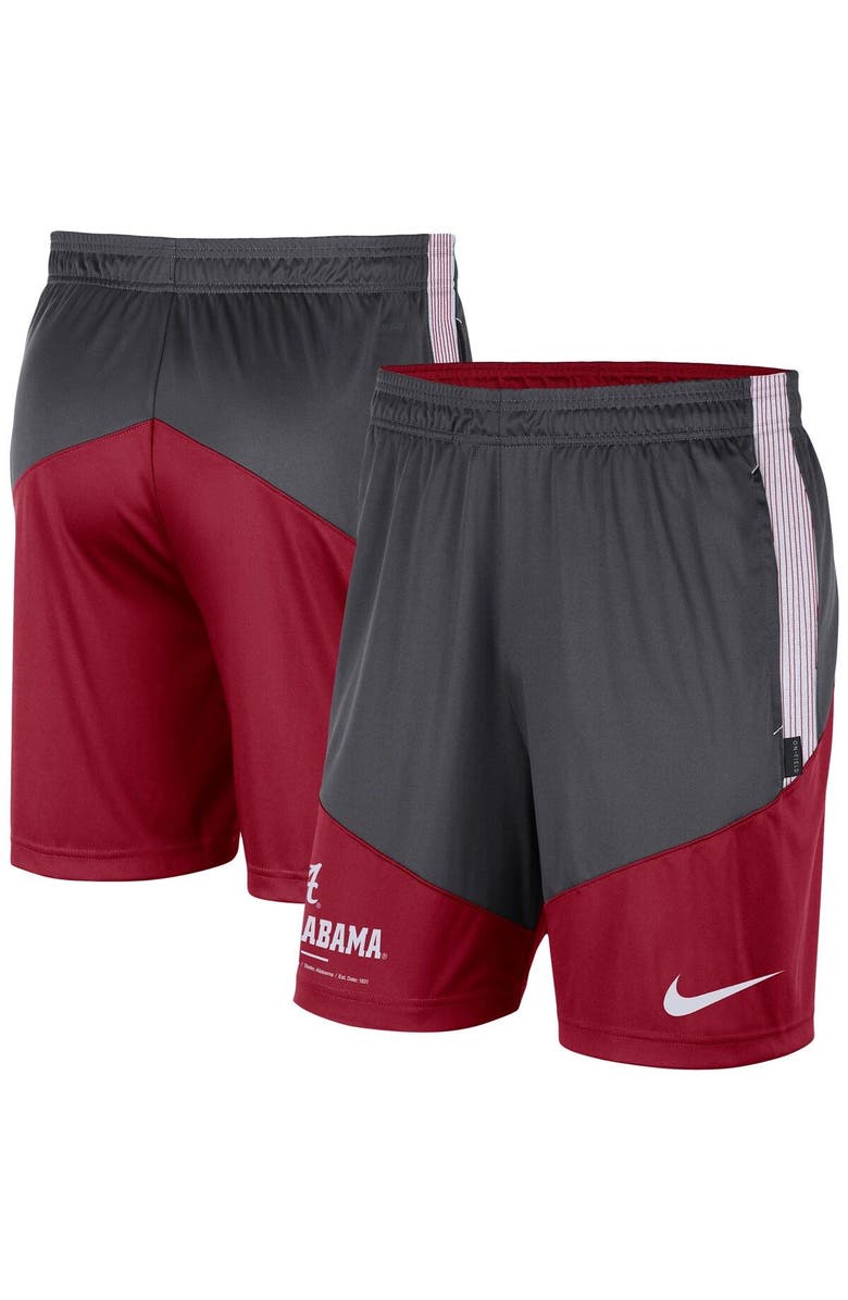 Nike Men's Nike Charcoal/Crimson Alabama Crimson Tide Team Performance Knit Shorts, Main, color, 