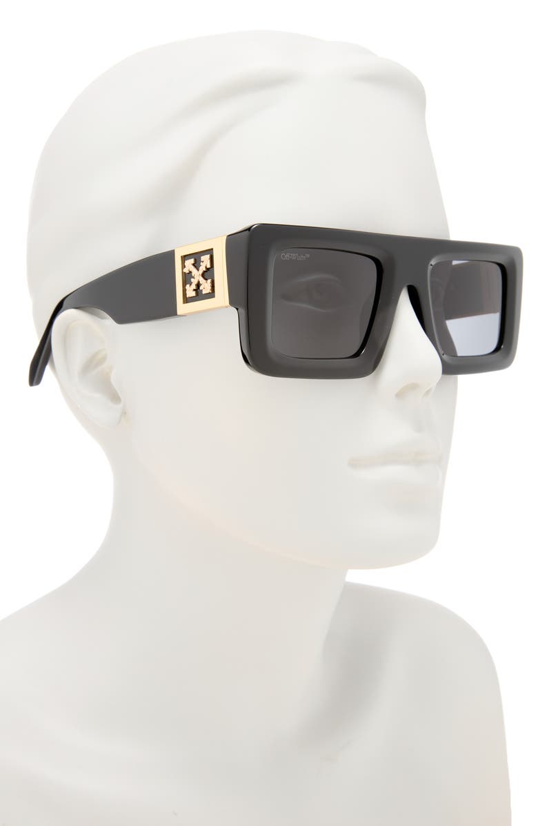 Off-White 51mm Leonard Square Sunglasses, Alternate, color, Black Dark Grey