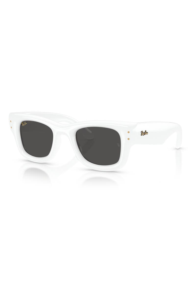 Wayfarer Puffer 47mm Square Sunglasses, Alternate, color, WHITE / DARK GREY
