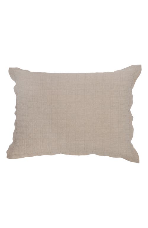 Pom Pom At Home Owen Quilted Linen Pillow Sham In Flax