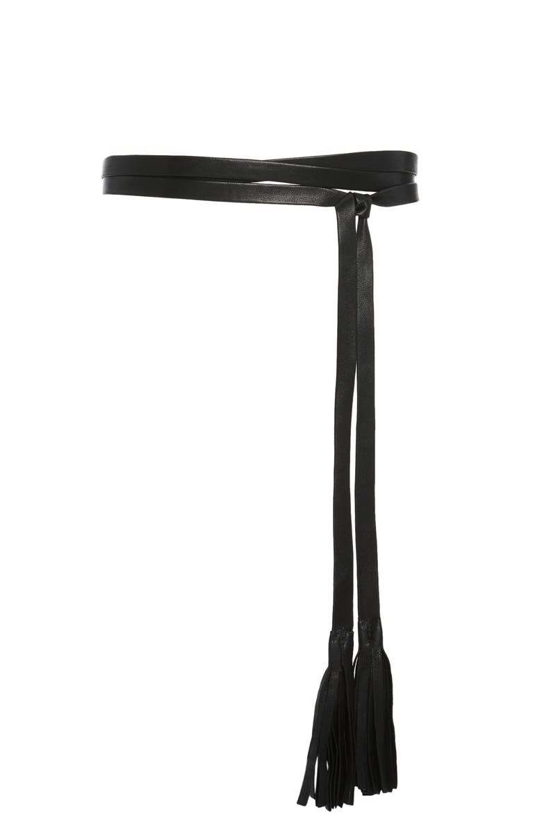 Raina Leather Wrap Belt, Main, color, 