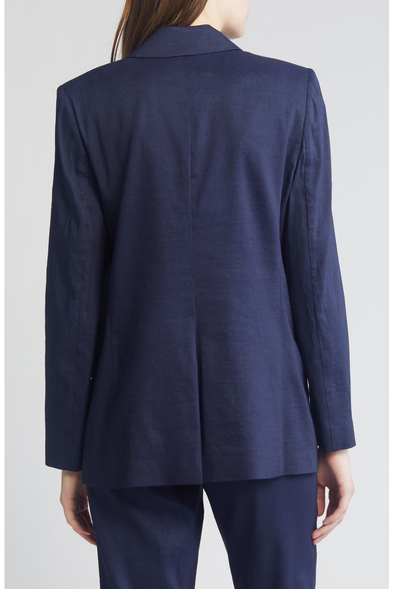 Bria Linen Blend Blazer, Alternate, color, NAVY