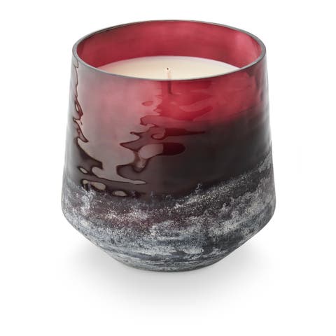 Beautifully Done Seasonal Crimson Woods Baltic Glass Candle