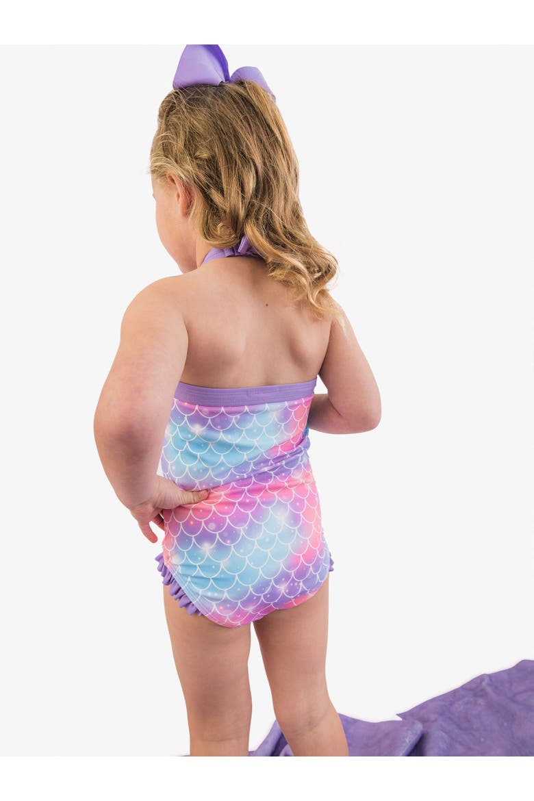 Halter UPF50+ One Piece Swimsuit, Alternate, color, Shimmer Mermaid Tale