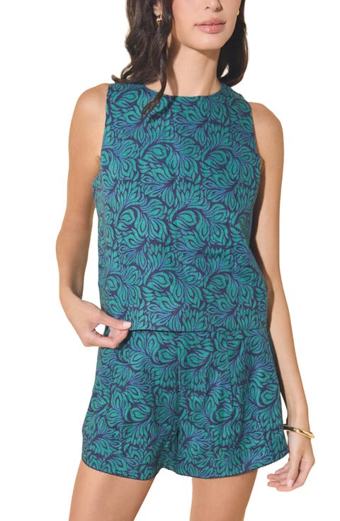 Printed Linen Tank Top